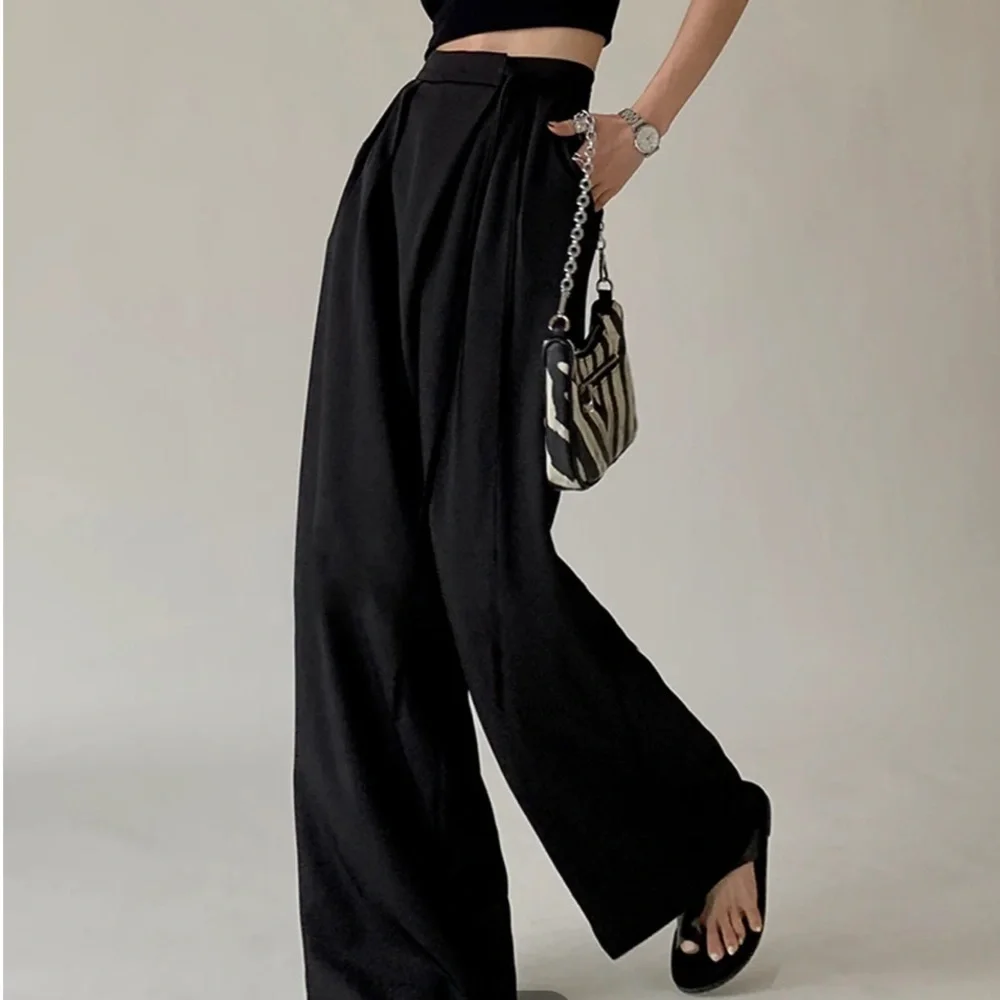 Commense Tie Waist Flowy Wide Leg Dress Pants - Picture 1 of 4